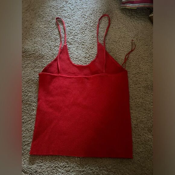 Zara small ribbed spaghetti strap top - Picture 4 of 9